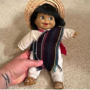 Adorable Vintage Traditional Mexican Handmade Doll